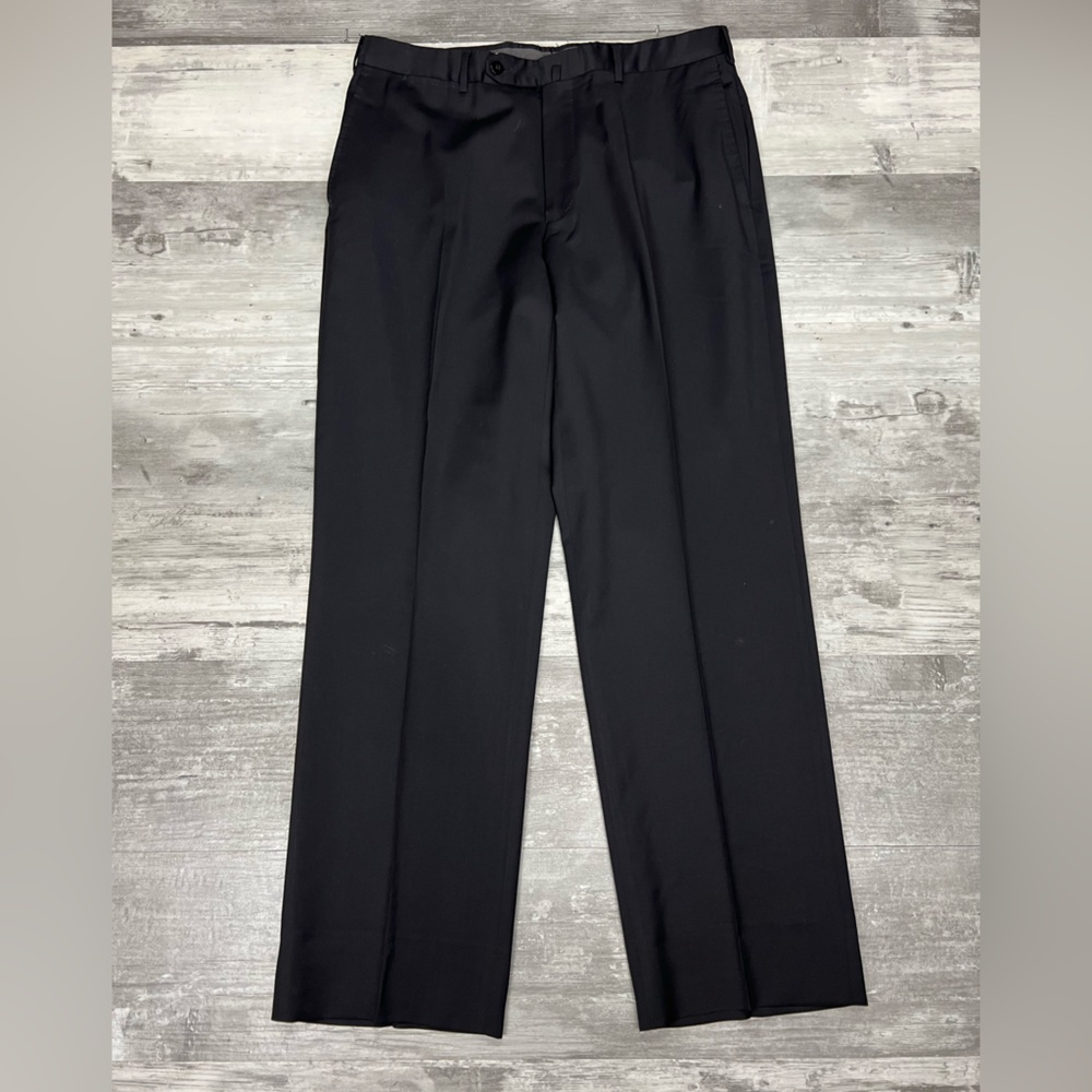 Ermenegildo Zegna Solid Black Wool Dress Pants 36 - Picture 5 of 8
